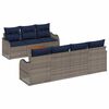 vidaXL Ensemble de canap&eacute; de jardin 8 pc Gris polyrotin