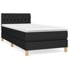 vidaXL Sommier &agrave; lattes de lit avec matelas Noir 90x200 cm Tissu