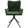 vidaXL Chaises pivotantes &agrave; manger lot de 2 Vert fonc&eacute; Velours
