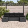 vidaXL Ensemble de canap&eacute; de jardin avec coussin 6 pcs Noir Poly rotin