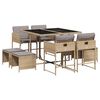 vidaXL Ensemble &agrave; manger de jardin et coussins 9 pcs m&eacute;lange beige
