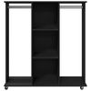 vidaXL Garde-robe avec roues noir 102x38x110 cm bois d'ing&eacute;nierie