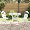 vidaXL Ensemble de tables de jardin 3 pcs Blanc Aluminium coul&eacute;