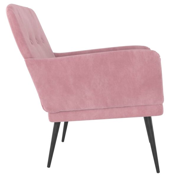 vidaXL Fauteuil Rose 62x79x79 cm Velours