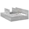 vidaXL Cadre de lit avec rangement Gris Sonoma 135 x 190 cm