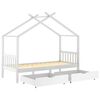 vidaXL Cadre de lit enfant avec tiroirs blanc pin massif 90x200 cm