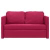 vidaXL Canap&eacute;-lit 2 en 1 rouge bordeaux 122x204x55 cm velours