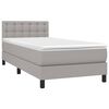 vidaXL Sommier &agrave; lattes de lit avec matelas et LED Gris clair 90x200cm