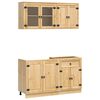 vidaXL Armoire avec &eacute;tag&egrave;re avec porte SKI 4 pcs Brun Miel Pin massif