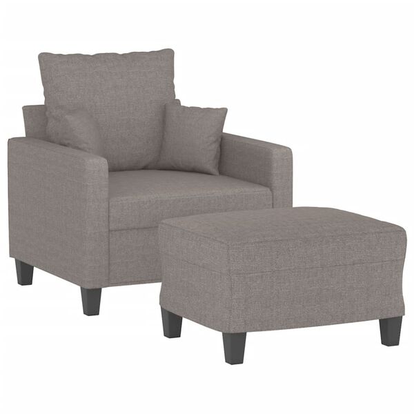 vidaXL Fauteuil avec repose-pied Taupe 60 cm Tissu