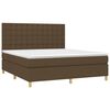 vidaXL Sommier &agrave; lattes de lit matelas et LED Marron fonc&eacute; 180x200 cm