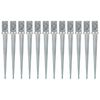 vidaXL Piquets au sol 12 pcs Argent&eacute; 8x8x76 cm Acier galvanis&eacute;