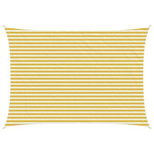 vidaXL Voile d'ombre 3,5 x 4,5 m HDPE Rectangulaire Jaune et blanc