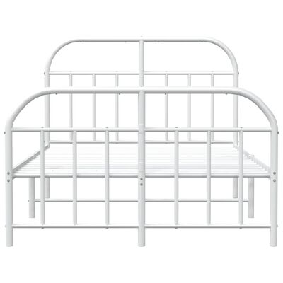 vidaXL Cadre de lit métal sans matelas et pied de lit blanc 120x190 cm