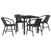 vidaXL Ensemble de salle &agrave; manger pour jardin 5 pc Noir