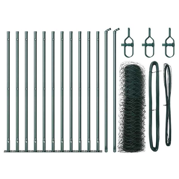 vidaXL Poteau de cl&ocirc;ture. Vert 25 x 0,6 m (maille de 36 mm)