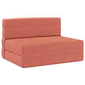 vidaXL Canap&eacute;-lit pliable Rouge orange 70 x 72 x 60 cm Tissu