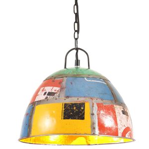 vidaXL Lampe suspendue industrielle vintage 25W Multicolore Rond 31 cm