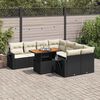 vidaXL Salon de jardin 9 pcs avec coussins noir r&eacute;sine tress&eacute;e