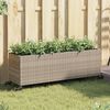 vidaXL Jardini&egrave;res et roulettes 2 pcs gris 107x32x38 cm r&eacute;sine tress&eacute;e