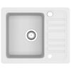 vidaXL Évier de cuisine Granit Blanc