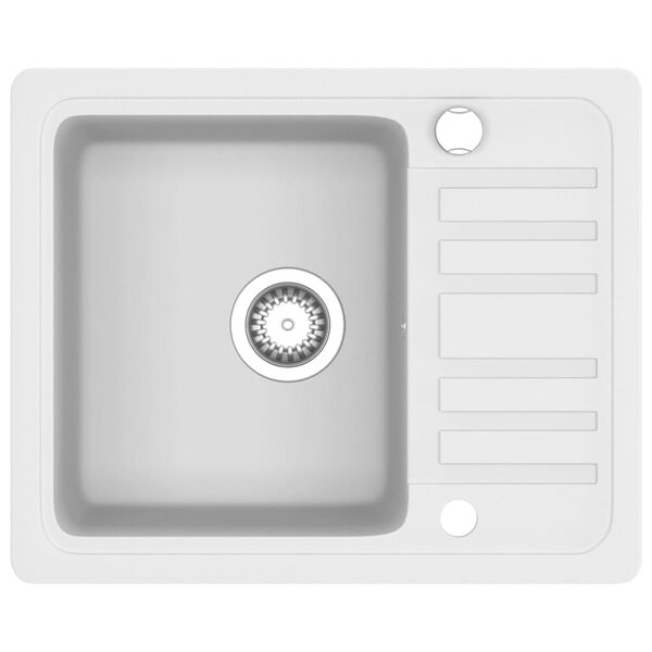 vidaXL Évier de cuisine Granit Blanc