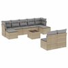 vidaXL Salon de jardin avec coussins 10 pcs beige r&eacute;sine tress&eacute;e