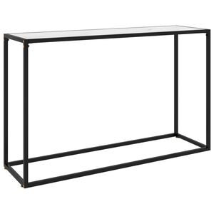 vidaXL Table console Blanc 120x35x75 cm Verre tremp&eacute;