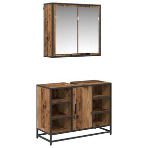 vidaXL Ensemble de mobilier de salle de bain 2 pc Bois Ancien