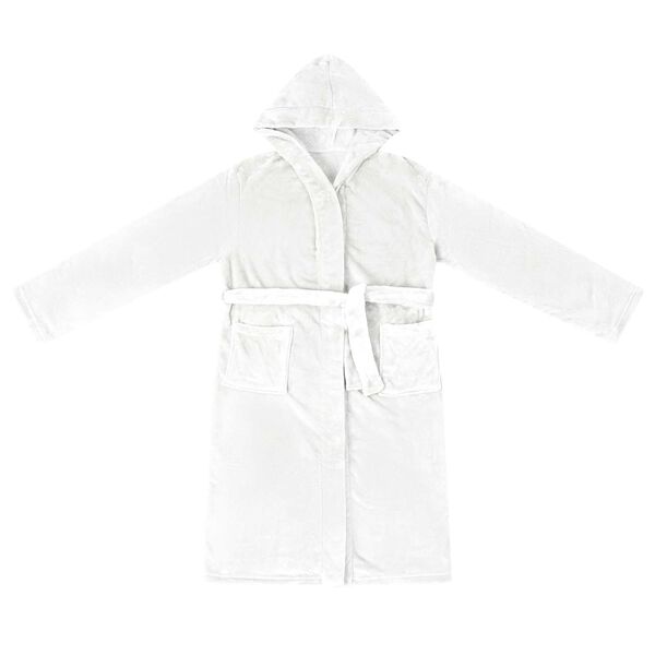 vidaXL Peignoir avec capuche Blanc s Flanelle