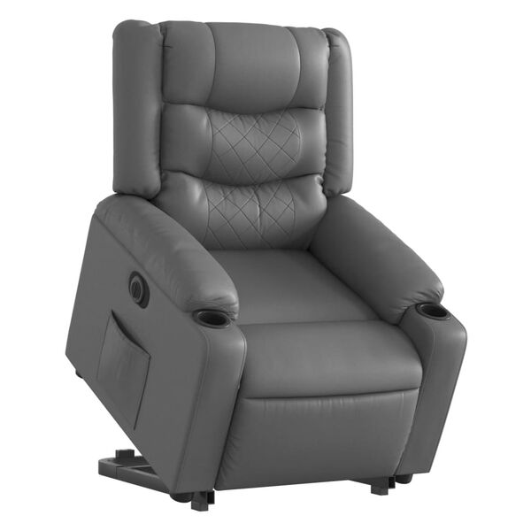 vidaXL Fauteuil inclinable &eacute;lectrique gris similicuir