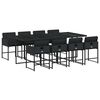 vidaXL Ensemble &agrave; manger de jardin 9pcs coussins noir r&eacute;sine tress&eacute;e