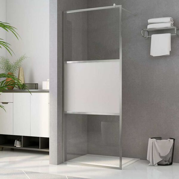 vidaXL Paroi de douche &agrave; l'italienne &agrave; verre ESG demi-d&eacute;poli 100x195cm