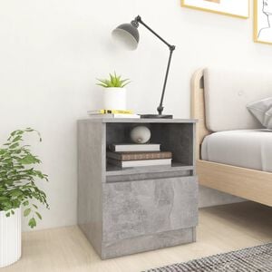 vidaXL Table de chevet Gris b&eacute;ton 40x40x50 cm Agglom&eacute;r&eacute;