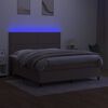 vidaXL Sommier &agrave; lattes de lit et matelas et LED Taupe 160x200cm Tissu