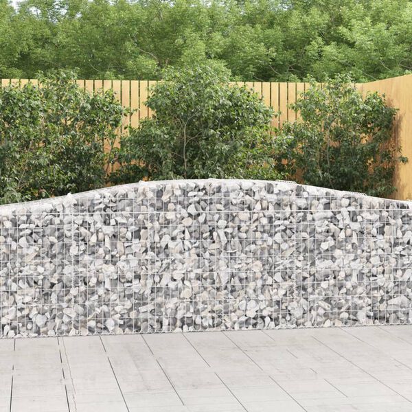 vidaXL Paniers &agrave; gabions arqu&eacute;s 5 pcs 400x50x80/100 cm Fer galvanis&eacute;