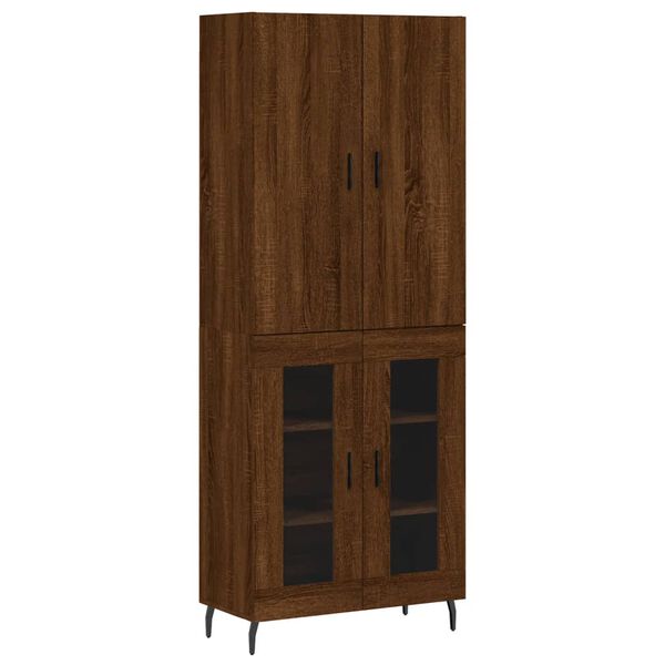 vidaXL Buffet haut Ch&ecirc;ne marron 69,5x34x180 cm Bois d'ing&eacute;nierie