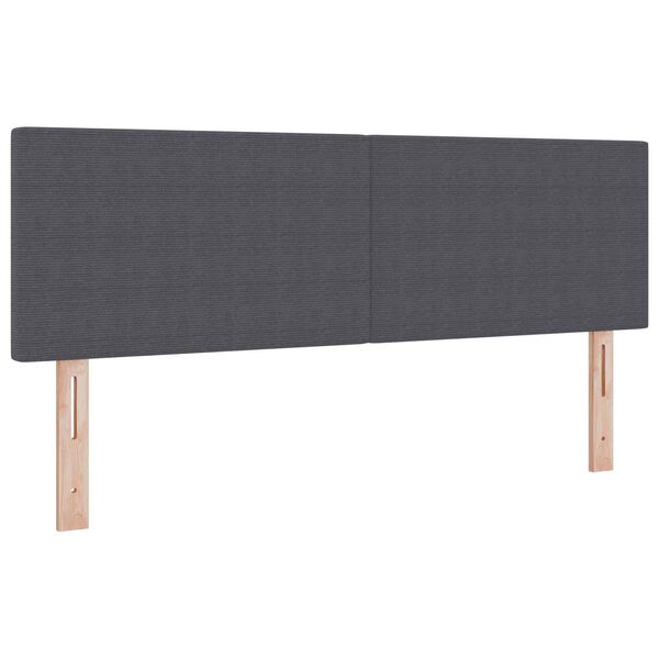 vidaXL T&ecirc;te de lit LED avec t&ecirc;te de lit Gris fonc&eacute; 160 cm Polyester