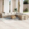 vidaXL Salon de jardin 11 pcs avec coussins beige r&eacute;sine tress&eacute;e