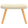 vidaXL Chaise de relaxation avec tabouret Crème Tissu