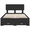 vidaXL Cadre de lit avec tiroir Noir 135 x 190 cm Bois d'ing&eacute;nierie