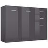vidaXL Buffet Gris brillant 105x30x75 cm Bois d'ing&eacute;nierie