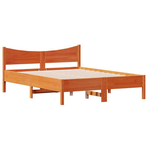 vidaXL Cadre de lit sans matelas cire marron 120x200cm bois pin massif