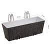 vidaXL Ensemble de jardinières de balcon Trapèze Rotin 50cm 2 pcs Noir