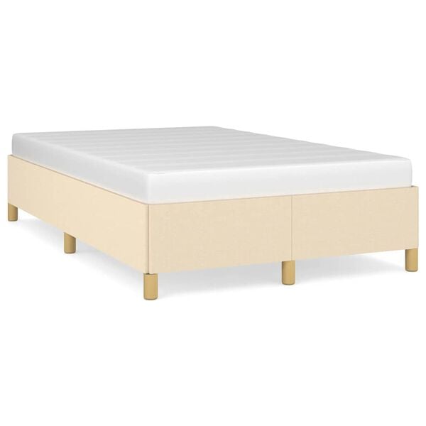 vidaXL Cadre de lit sans matelas cr&egrave;me 120x190 cm tissu