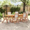 vidaXL Ensemble &agrave; Manger de jardin 7pcs bois d'acacia solide textil&egrave;ne