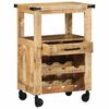 vidaXL Chariot de cuisine Marron 55 x 40 x 80 cm Bois de mangue massif