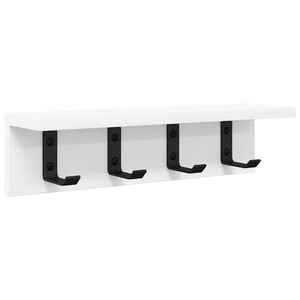 vidaXL Porte-manteau mural Blanc 40 x 10,5 x 10,5 cm Bois d'ing&eacute;nierie