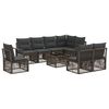 vidaXL Ensemble de canap&eacute; de jardin 9 pc Gris polyrotin