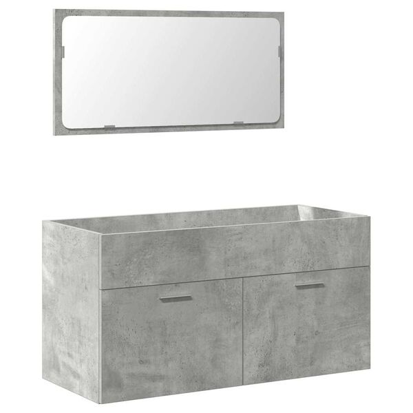 vidaXL Armoire de bain avec miroir gris béton bois d'ingénierie